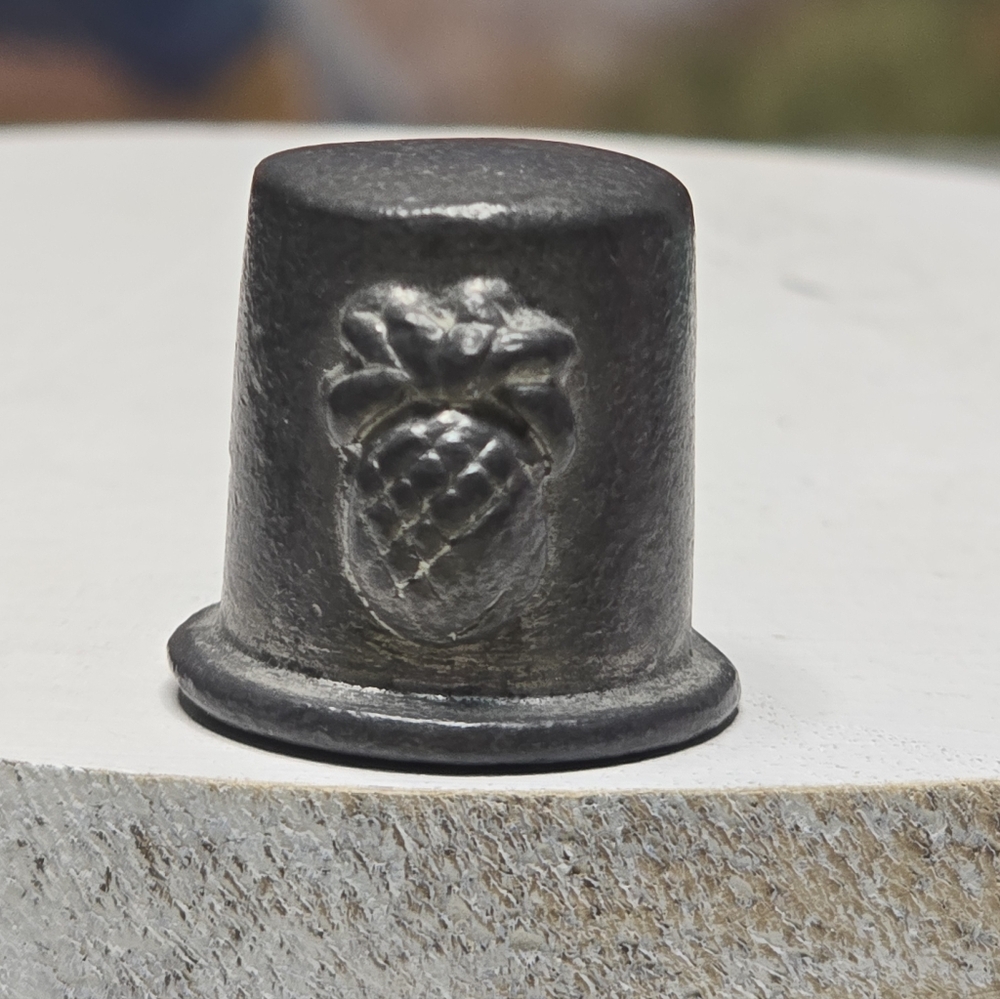 Vintage Metal-Pewter Pineapple and Flowered Thimble [ Read Details ]